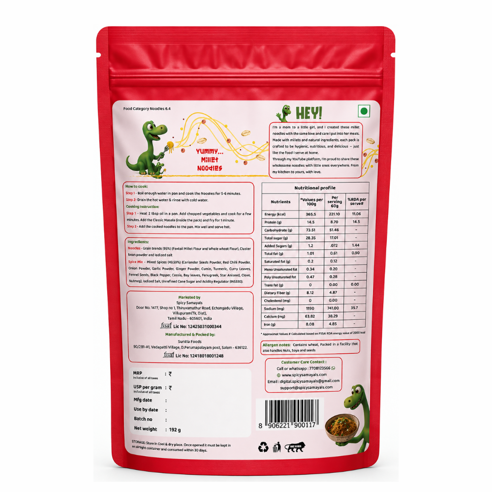 Millet Noodles (Foxtail Millet) [Tastemaker - Classic Masala] 180g