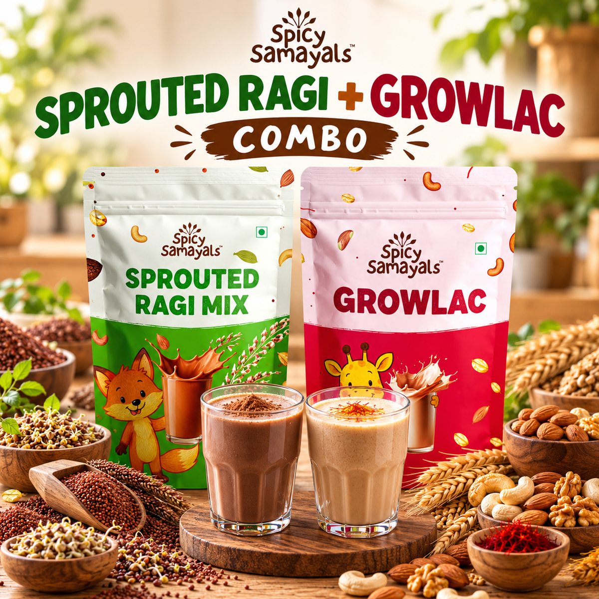 Double Malt Combo - Sprouted Ragi Mix + GROWLAC