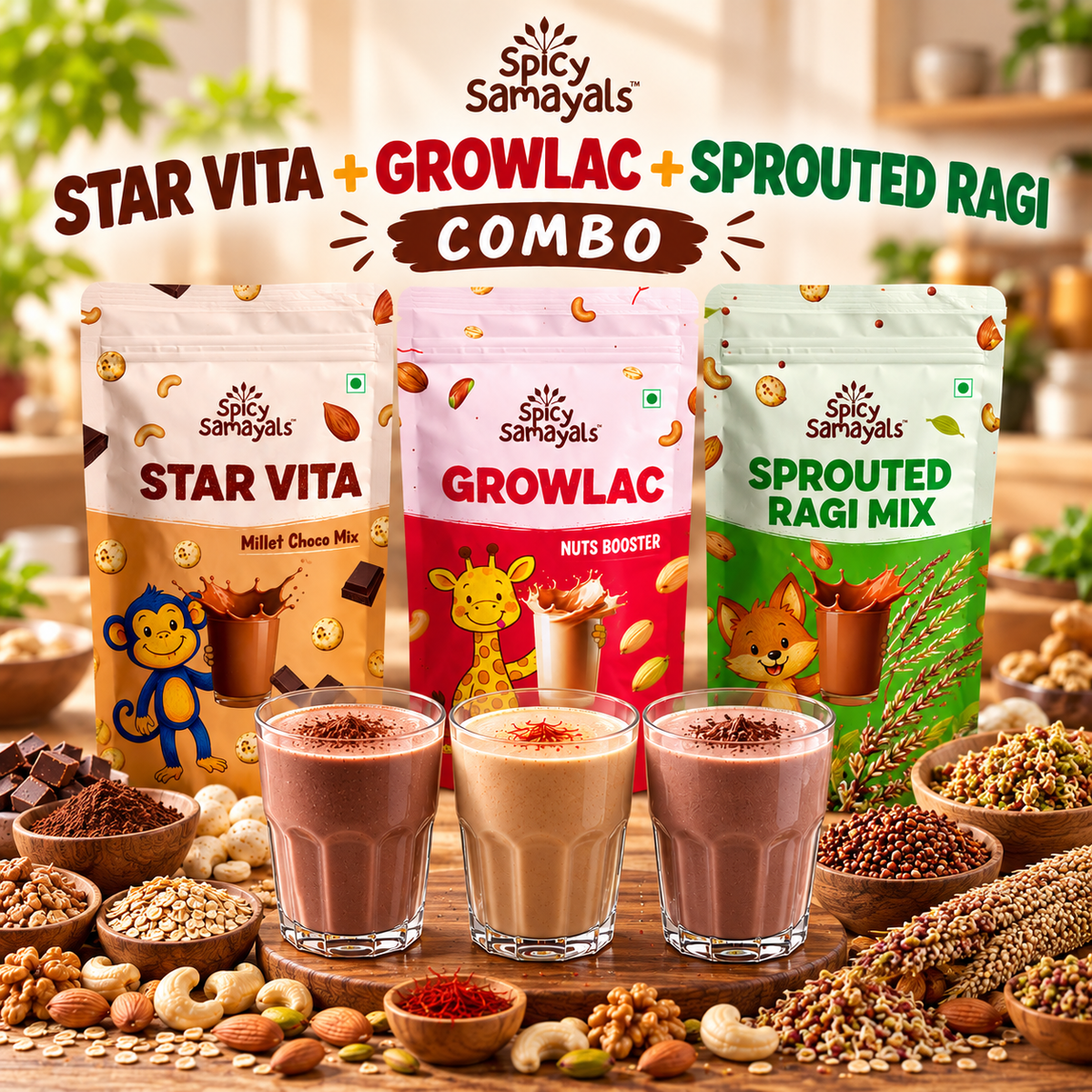 Triple Malt Combo - Star Vita + Growlac + Sprouted Ragi