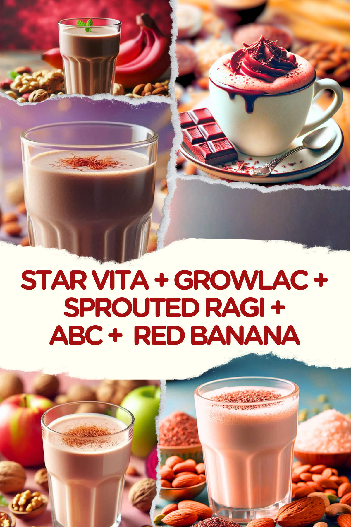 5 in 1 Combo (Star vita, ABC, Growlac, Sprouted Ragi, Red Banana)